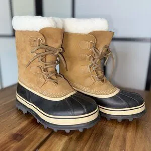 SOREL Caribou fleece-trimmed nubuck and rubber snow boots Sz 11 SOREL Caribou fleece-trimmed nubuck and rubber snow boots  main image 4